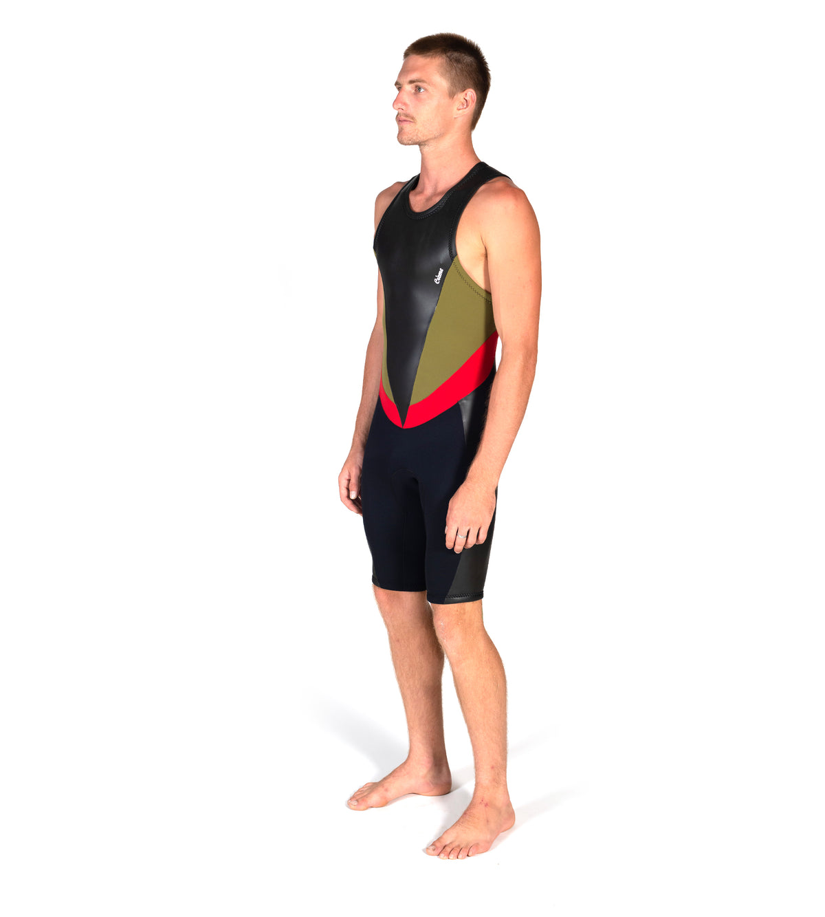 Crème ~ 2MM SHORT JOHN VEE COLOR OLIVE/RED